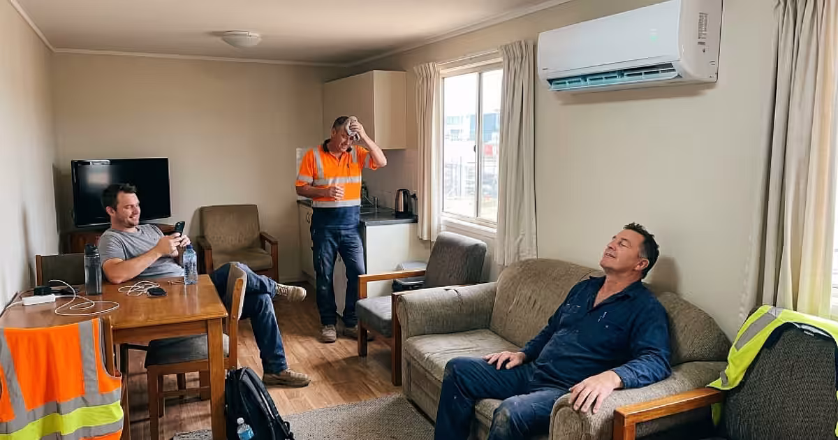 Base de vie de chantier climatisée pendant la canicule