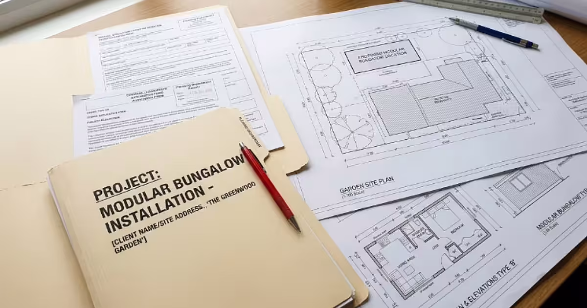 Dossier de démarches administratives pour bungalow modulaire de jardin