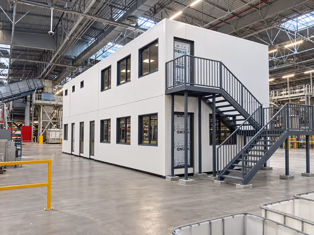 Bâtiment modulaire R+1 NordPlast à Lesquin — vue d'ensemble