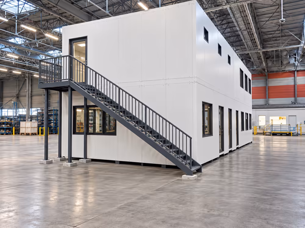 Bureaux du bâtiment modulaire R+1 NordPlast