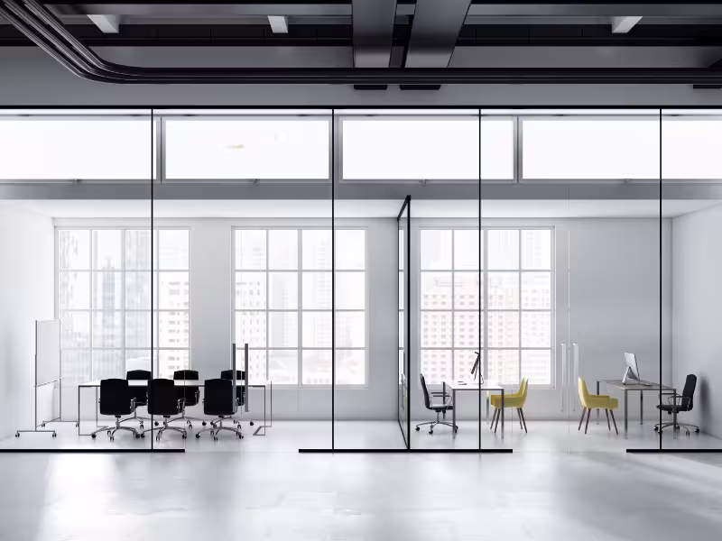 Cloison et aménagement pour espace industriel