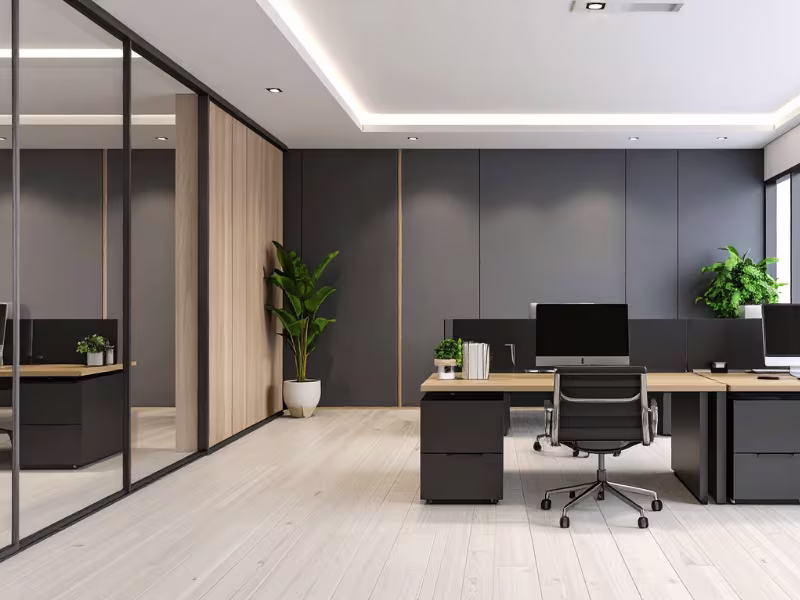 Faux plafond et cloison pour bureau modulaire