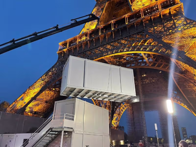 Installation et enlèvement de modules sur chantier