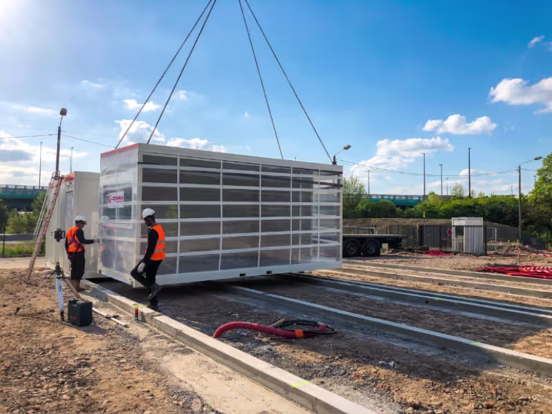 Positionnement d'un module modulaire sur chantier