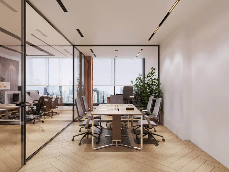 Vitrage pour salle de réunion modulaire