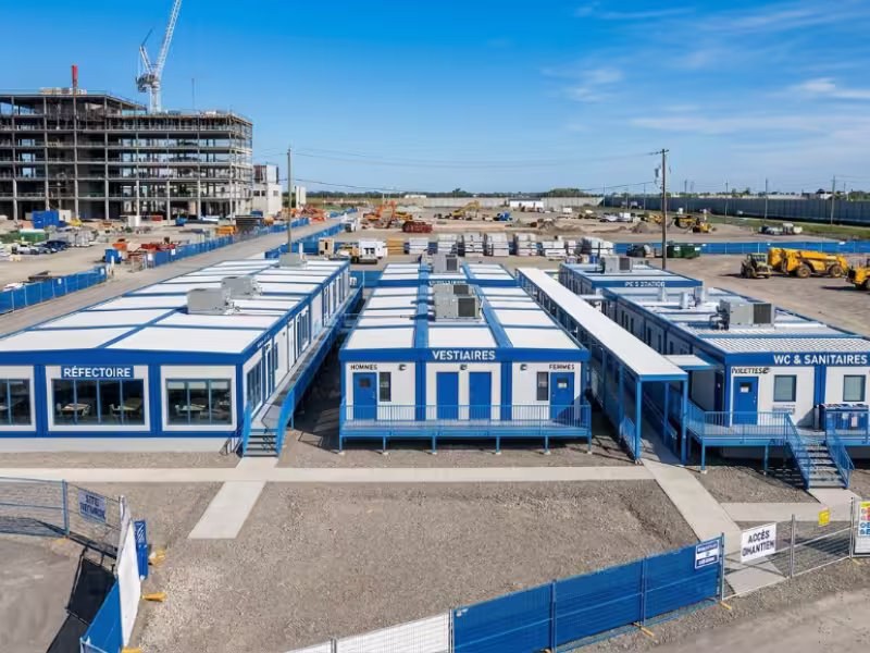 Base de vie modulaire pour chantier BTP