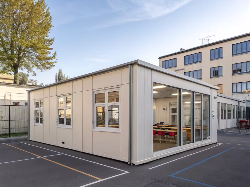 Bâtiment modulaire pour l'éducation