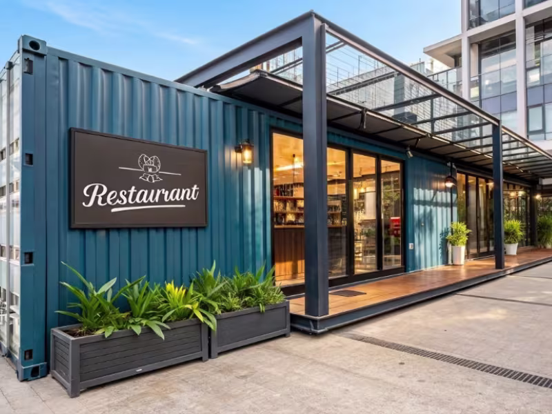 Container cuisine équipée pour restauration modulaire