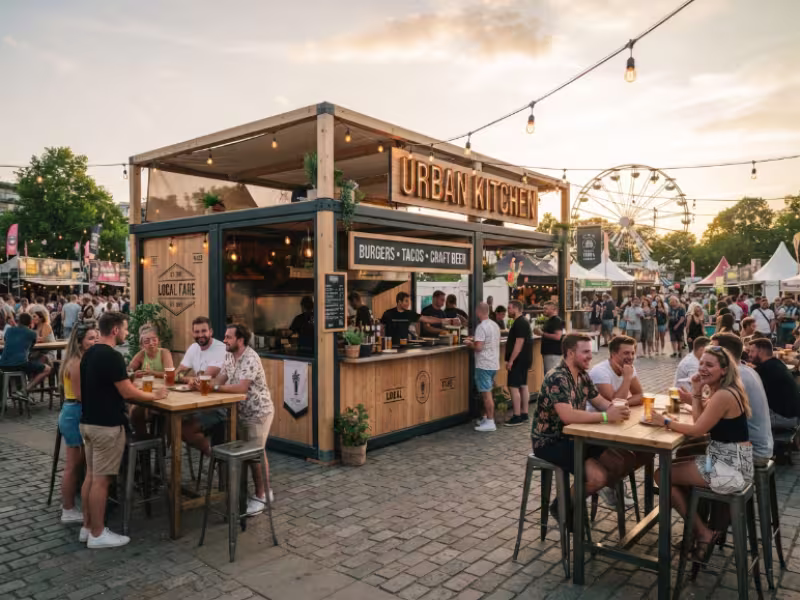 Kiosque street-food pour marché de plein air