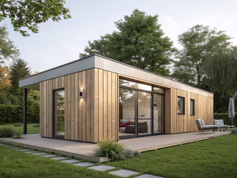 Studio de jardin modulaire avec bardage bois