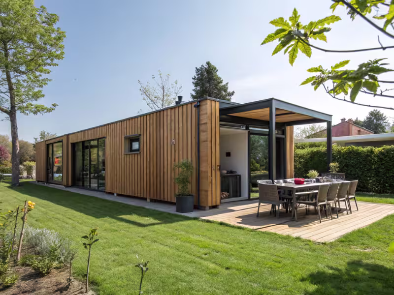 Studio de jardin modulaire, extérieur avec terrasse