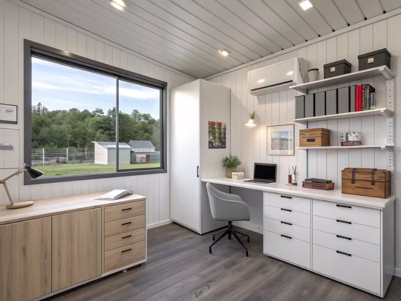 Studio de jardin modulaire, intérieur aménagé