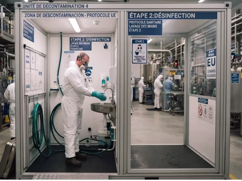 Unité de décontamination pour site industriel