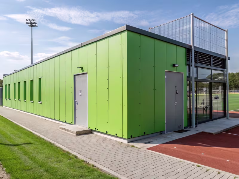 Vestiaire modulaire pour terrain de football